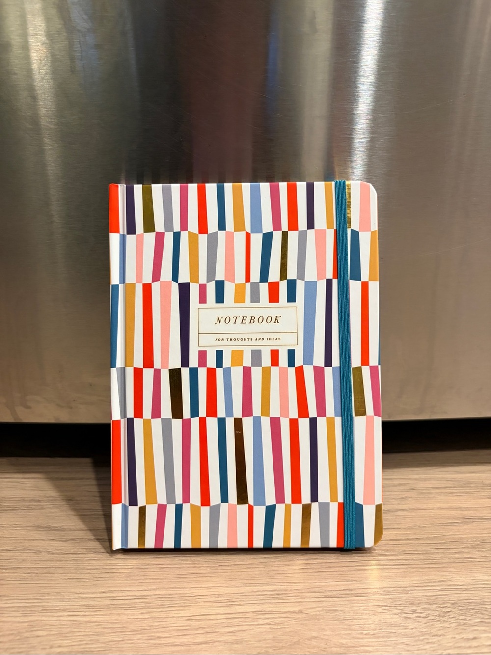 Striped Multicolor Hardcover Journal Notebook with Elastic Band - 120 sheets